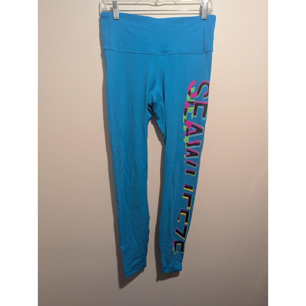 Lululemon RARE Seawheeze 2021 Speed Wunder MR 28"‎ Tight Size 8 Turquoise Blue